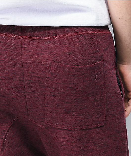 Zine Cover Space Dye Burgundy Jogger Sweatpants