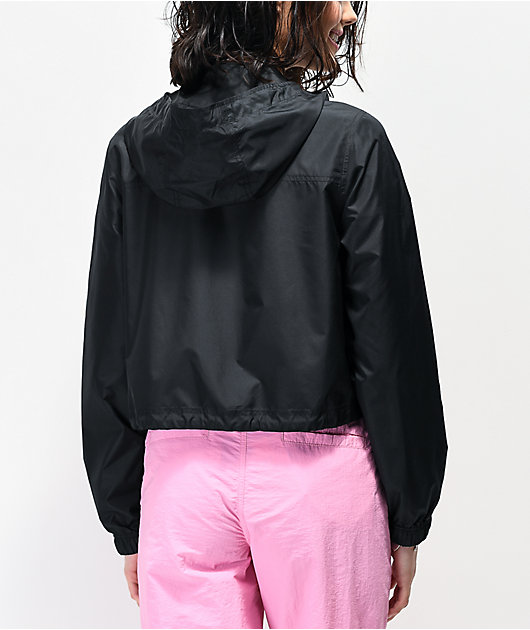 Zine Dayami Black Crop Windbreaker Jacket