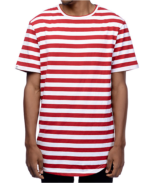 Zine Halfsies Red & White Striped T-Shirt