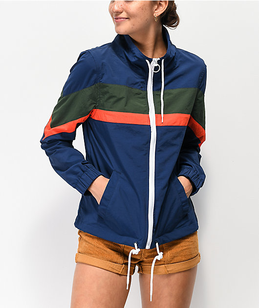 Zine Helena Blue Colorblock Mock Neck 