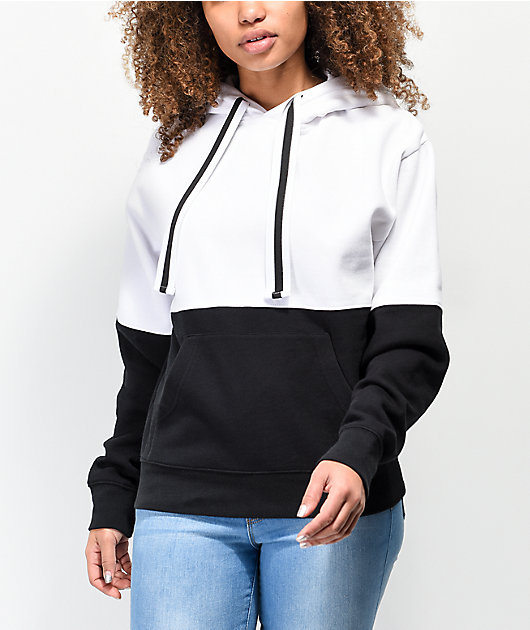 Half black half white hoodie new arrivals