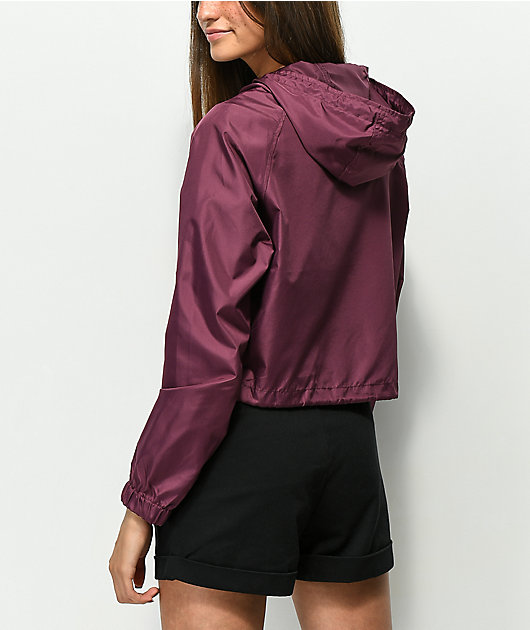 Zine Jaynie Burgundy Crop Windbreaker