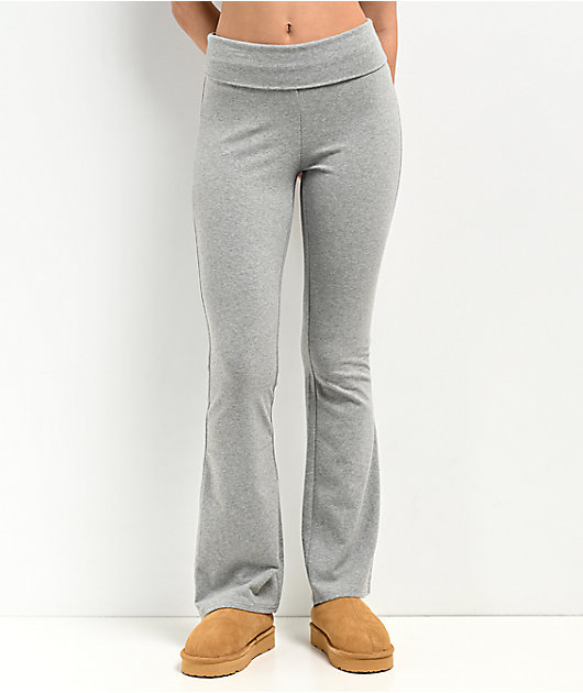 grey flare dress pants Soft Flex Ponte Pull On Flare Pants for Tall Women in Dark Charcoal Heather L / Tall / Dark Charcoal Heather main image 1