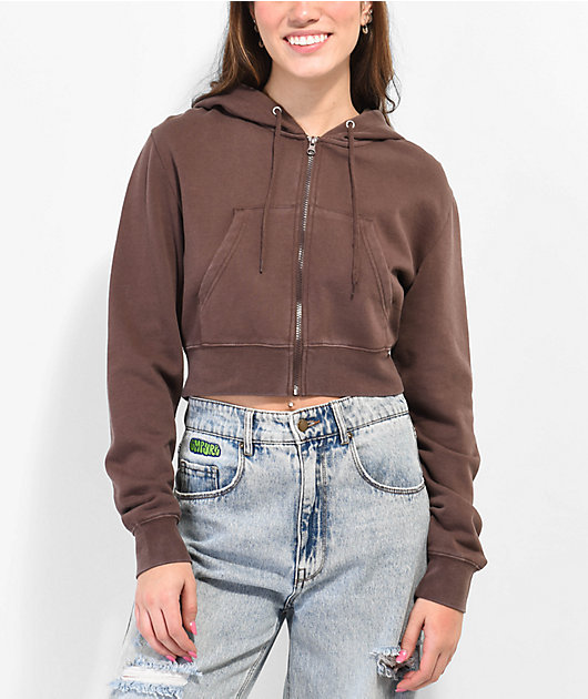 Posterity nephew nature Park brown crop top hoodie unemployment