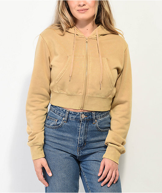 Sand best sale cropped hoodie