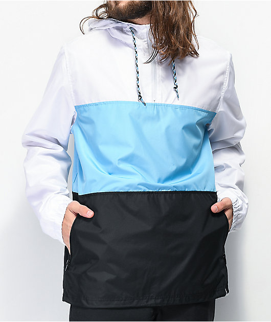 Black \u0026 White Colorblock Windbreaker Jacket