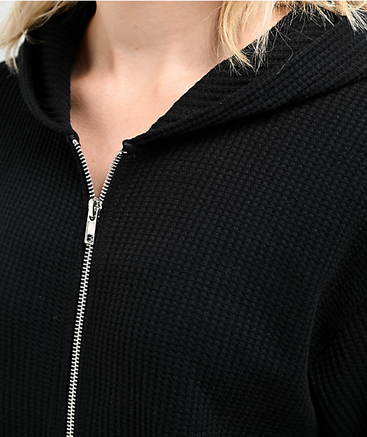 Zine Marusso Black Thermal Oversized Zip Hoodie | Zumiez
