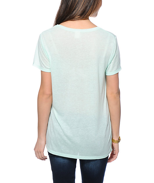 Zine Mint Boyfriend Fit Pocket T-Shirt