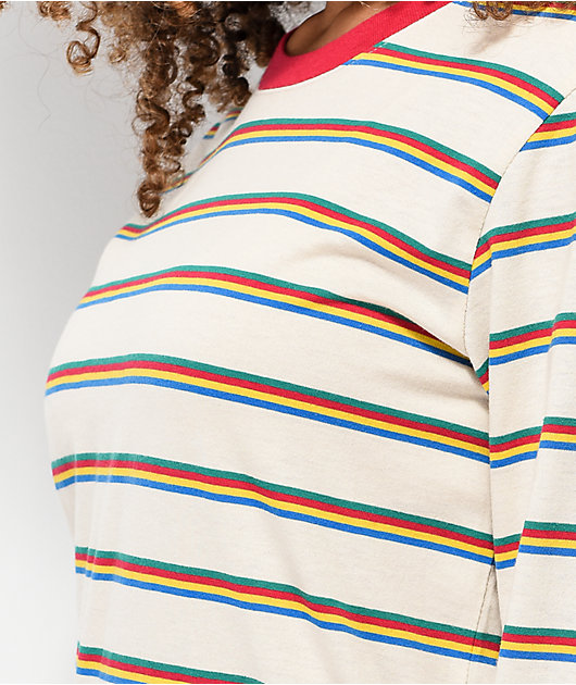 Zine Monroe Rainbow Mini Stripe Long Sleeve T-Shirt