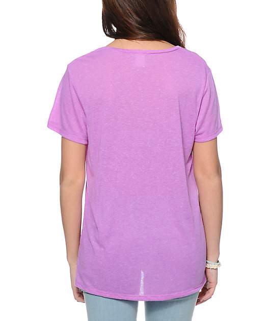 Zine Neon Purple Boyfriend Fit Pocket T-Shirt