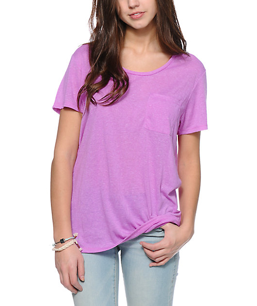 Zine Neon Purple Boyfriend Fit Pocket T-Shirt