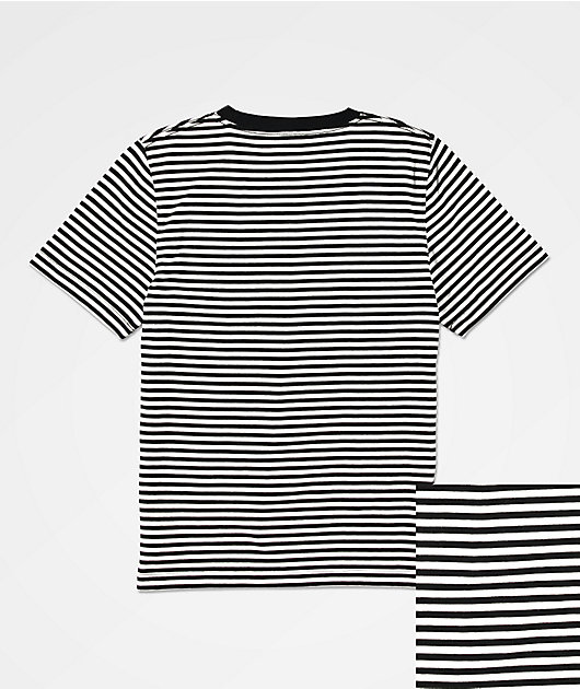 Zine Boys Ranked Black White Stripe Knit T-Shirt