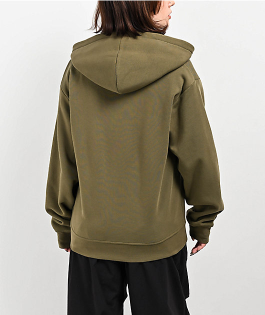 【IMPORT】inner down hoodie Zine Russo Olive Zip Hoodie | Zumiez