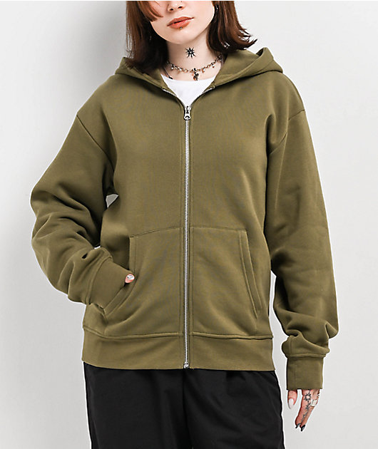 Zine Russo Olive Zip Hoodie | Zumiez