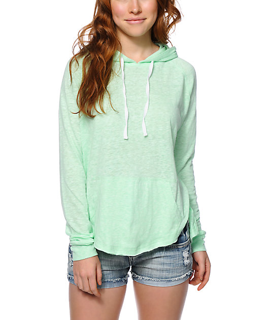 mint green pullover hoodie