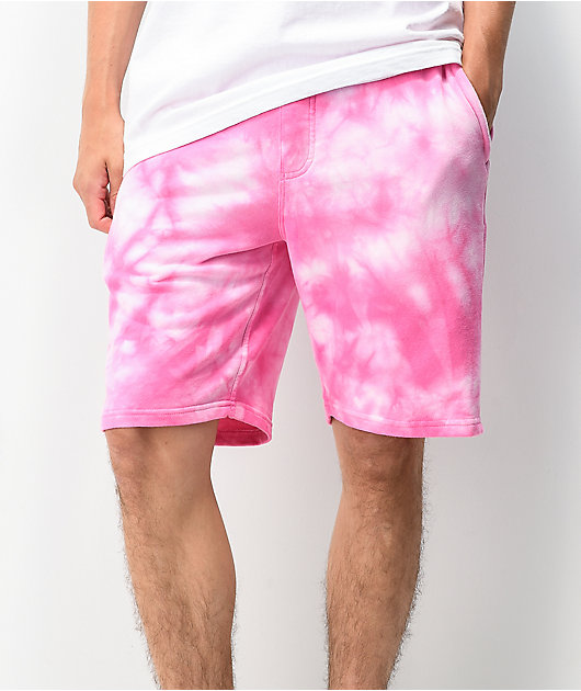 Zine Silas Pink & White Tie Dye Sweat Shorts