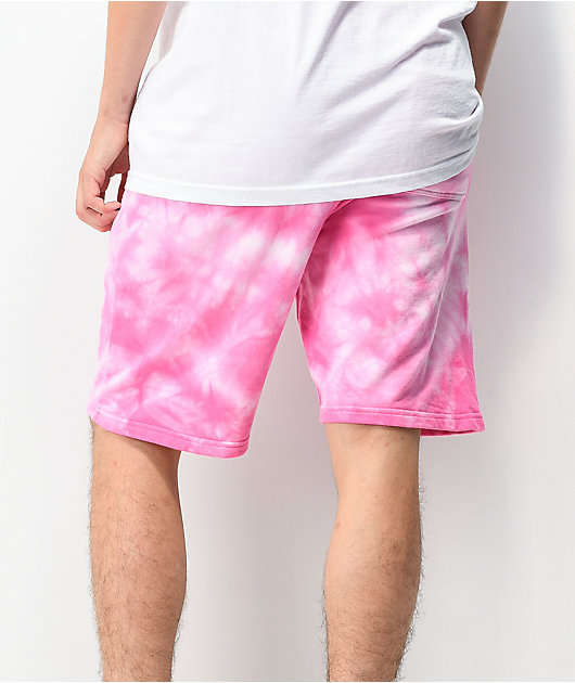 Zine Silas shorts deportivos tie dye rosa y blanco