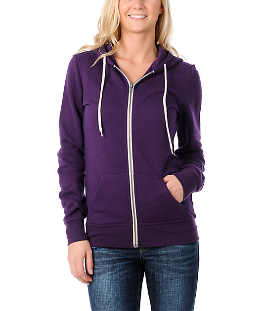 purple hoodie zip