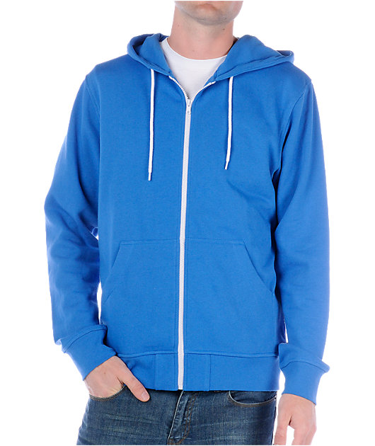 solid blue hoodie