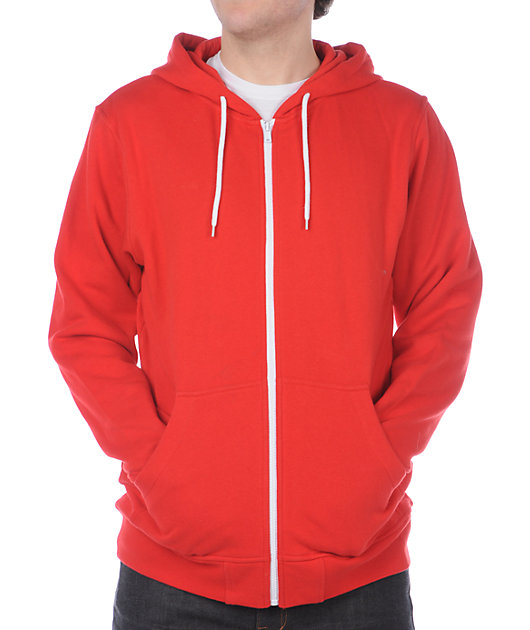 solid red hoodie