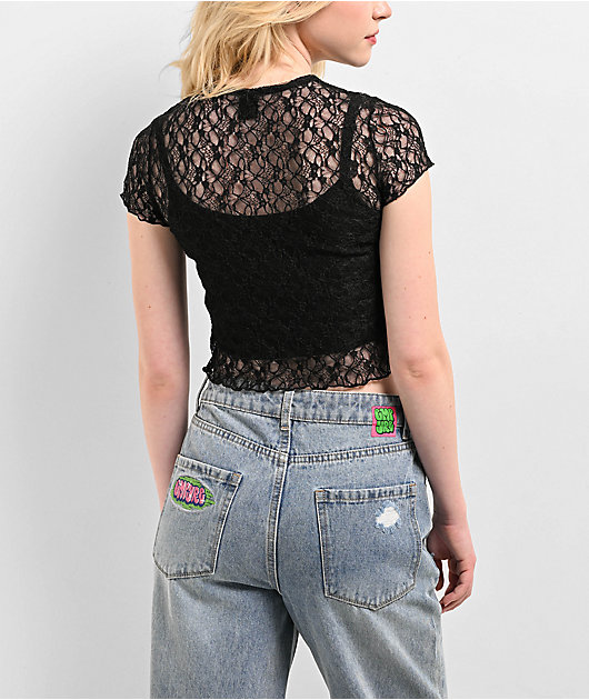 Zine Toulouse Black Lace Top | Zumiez
