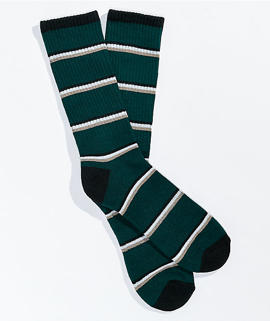 Zine Tried Ponderosa Green Stripe Crew Socks