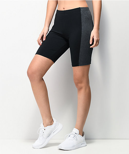 Zine Trin Black & Charcoal Bike Shorts
