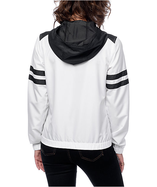 Zine Zion Black & White Stripe Windbreaker Jacket