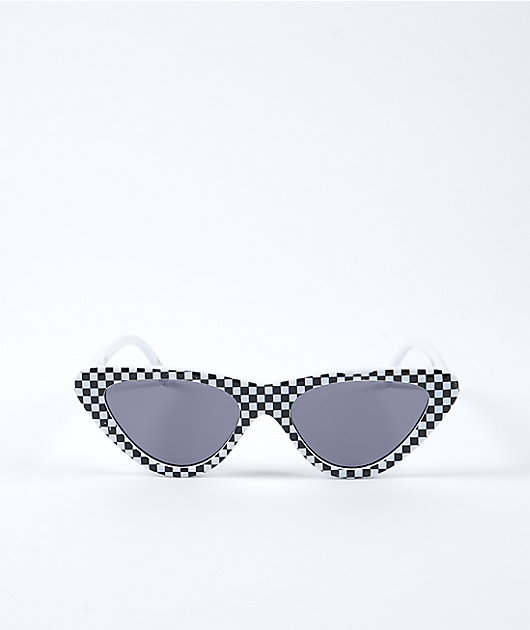 Zoe Checkered Black & White Sunglasses