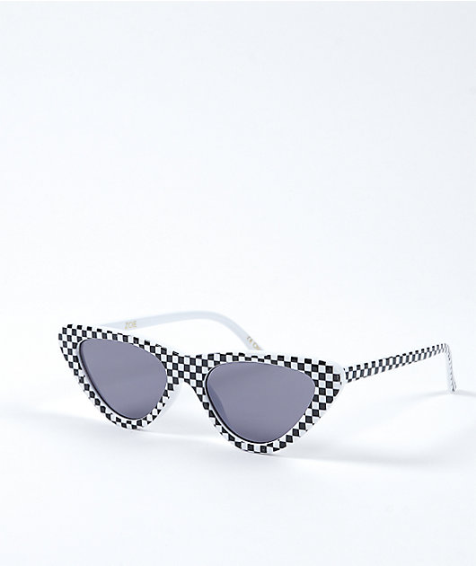Zoe Checkered Black & White Sunglasses