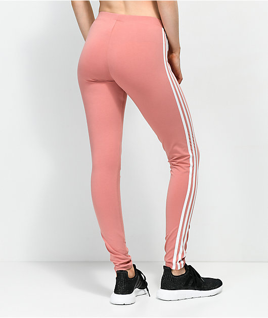 adidas 3 Stripe Ash Pink Leggings | Zumiez