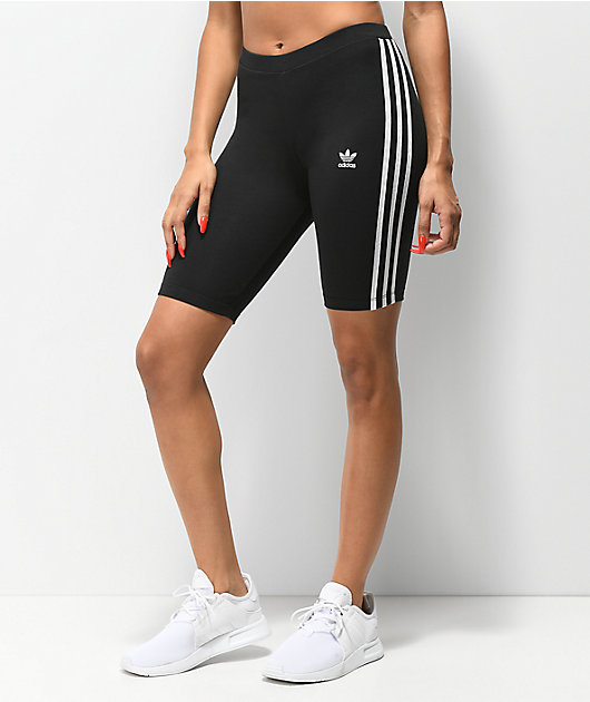 adidas 3 Stripe Black Bike Shorts | Zumiez