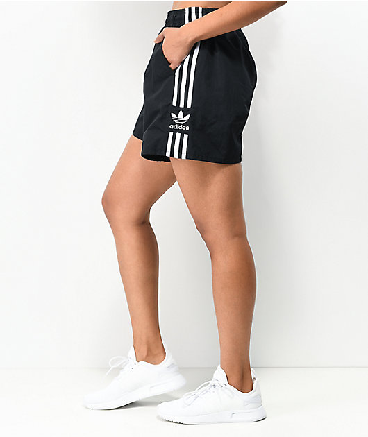 adidas 3 Stripe Black Nylon Shorts | Zumiez