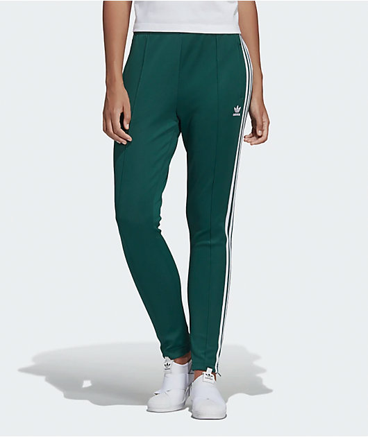 collegiate green adidas track pants