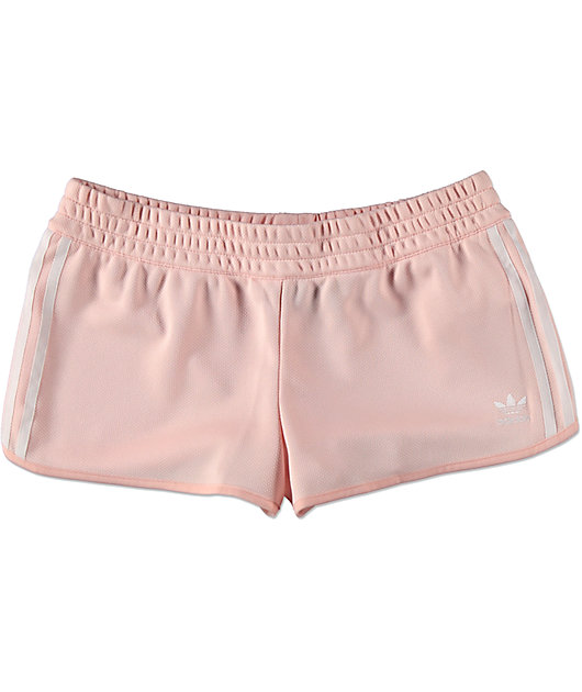 pink adidas 3 stripe shorts