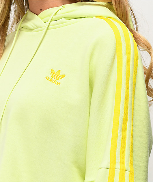 adidas yellow cropped hoodie