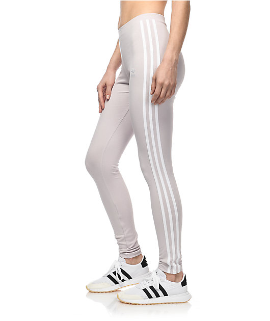 adidas 3 Stripe Lavender Leggings | Zumiez