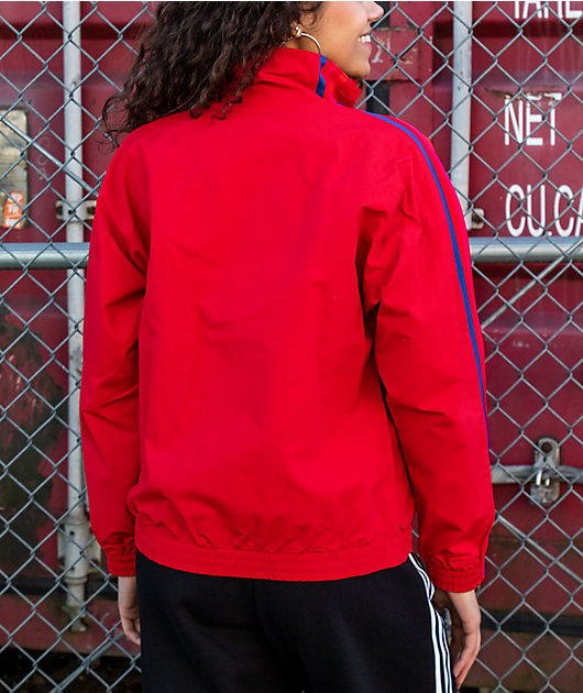 adidas track jacket women's red