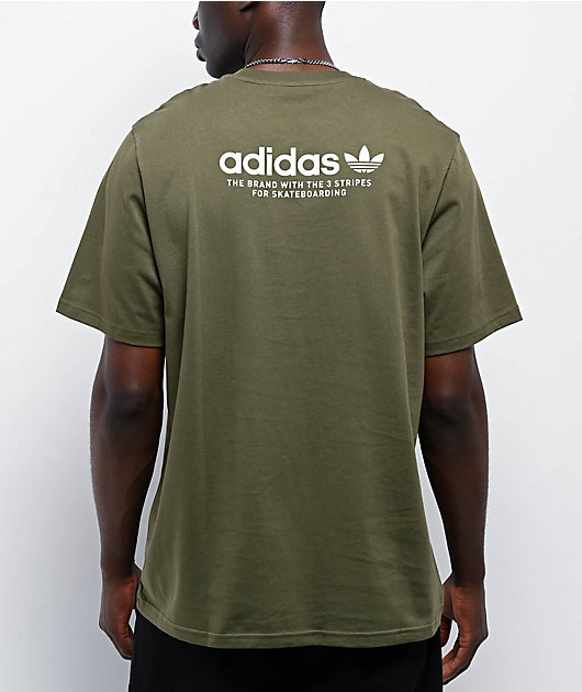 adidas 4.0 Logo Olive T-Shirt | Zumiez