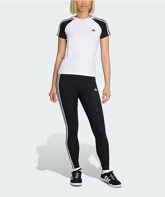 adidas Adicolor Black & White Raglan T-Shirt