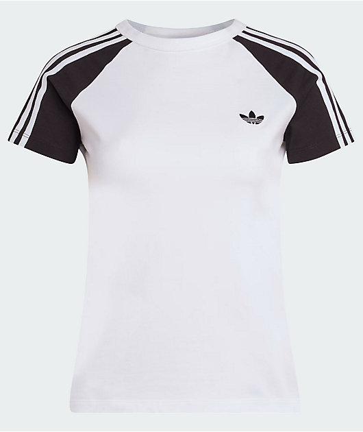 adidas Adicolor Black & White Raglan T-Shirt