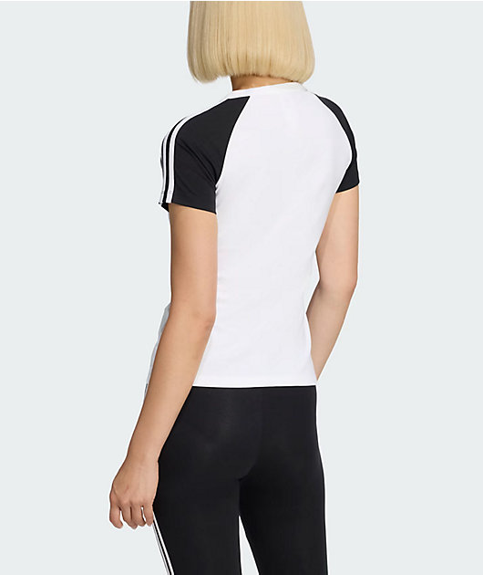 adidas Adicolor Black & White Raglan T-Shirt