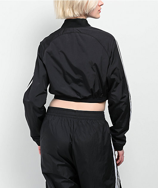 adidas Adicolor Teamgeist Black Crop Track Jacket