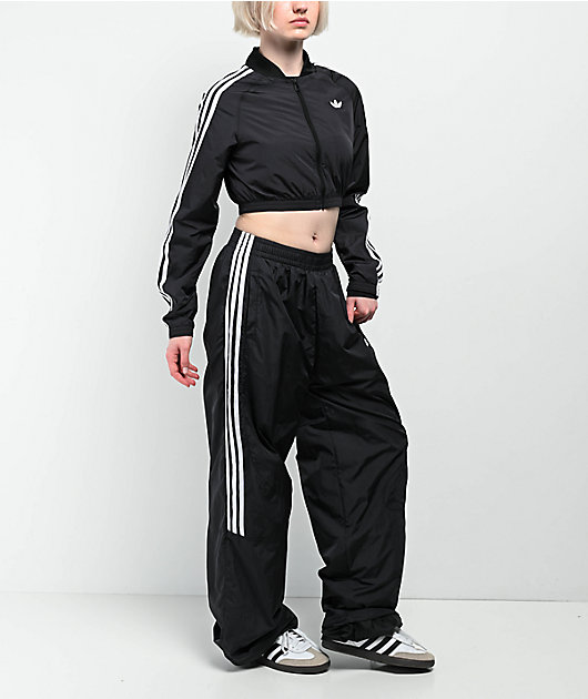 adidas Adicolor Teamgeist Black Crop Track Jacket | Zumiez