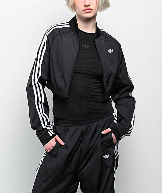adidas Adicolor Teamgeist Black Crop Track Jacket