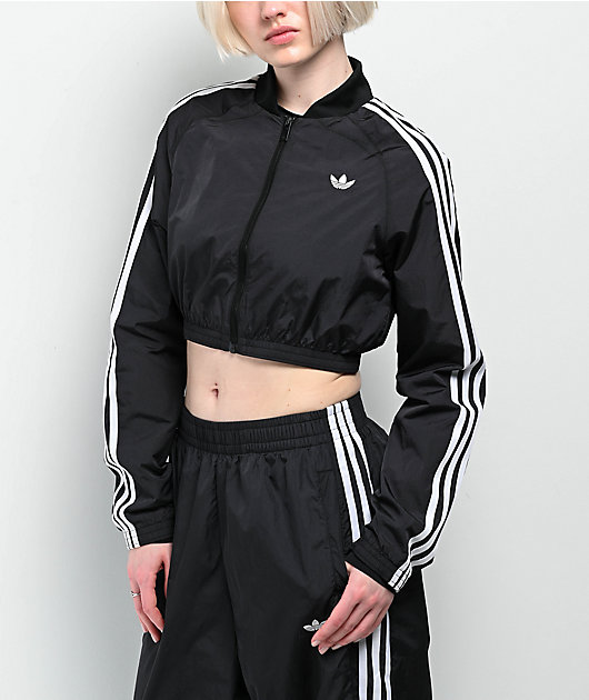 adidas Adicolor Teamgeist Black Crop Track Jacket