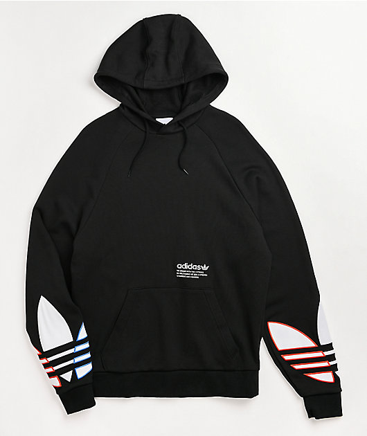 Adidas trefoil hoodie schwarz discount
