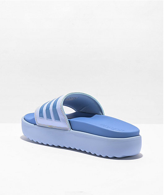 Grande granero aeropuerto adidas Adilette Dawn Blue Platform Slide Sandals