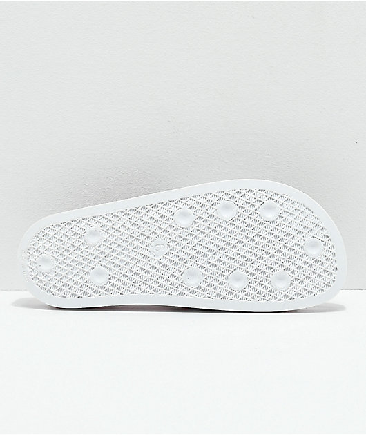 pink and green adidas slides