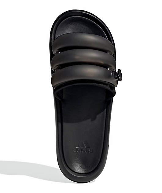 Adidas slides all black online